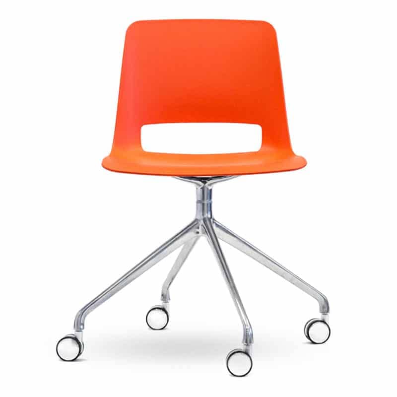 image of orange unicore swivel chair
