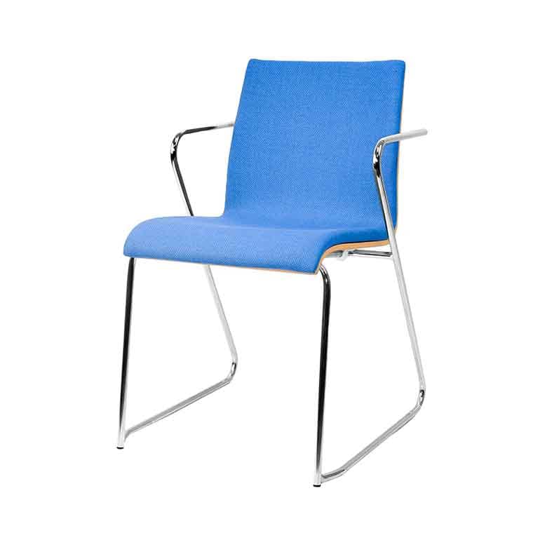 image of blue corvi sled chair for offices