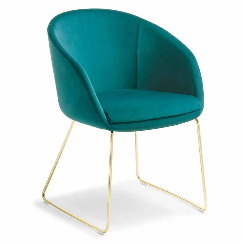image of teal camilla sled chair for offices