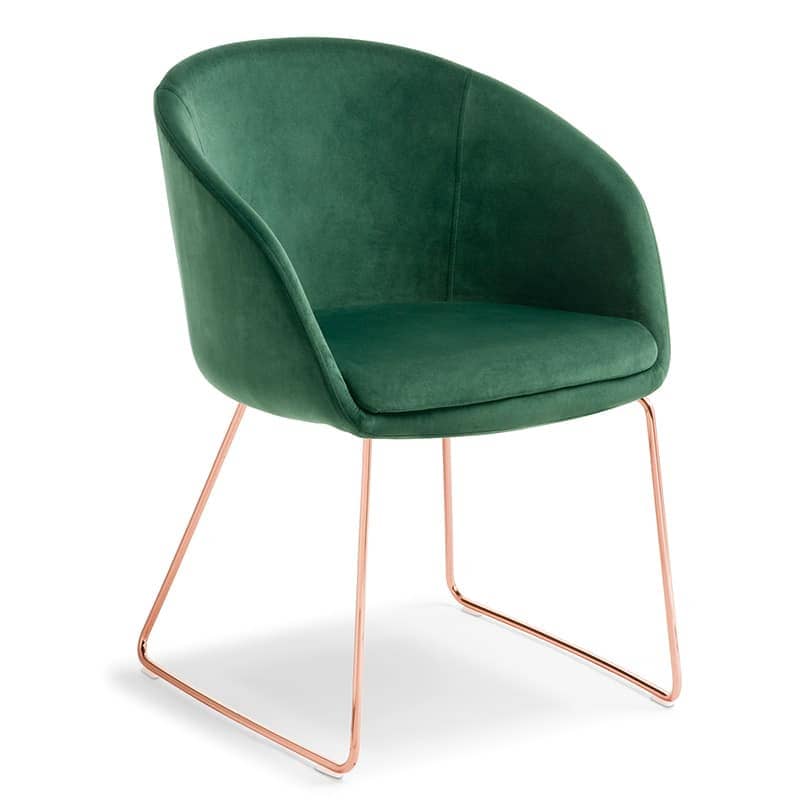 image of green camilla sled chair for offices