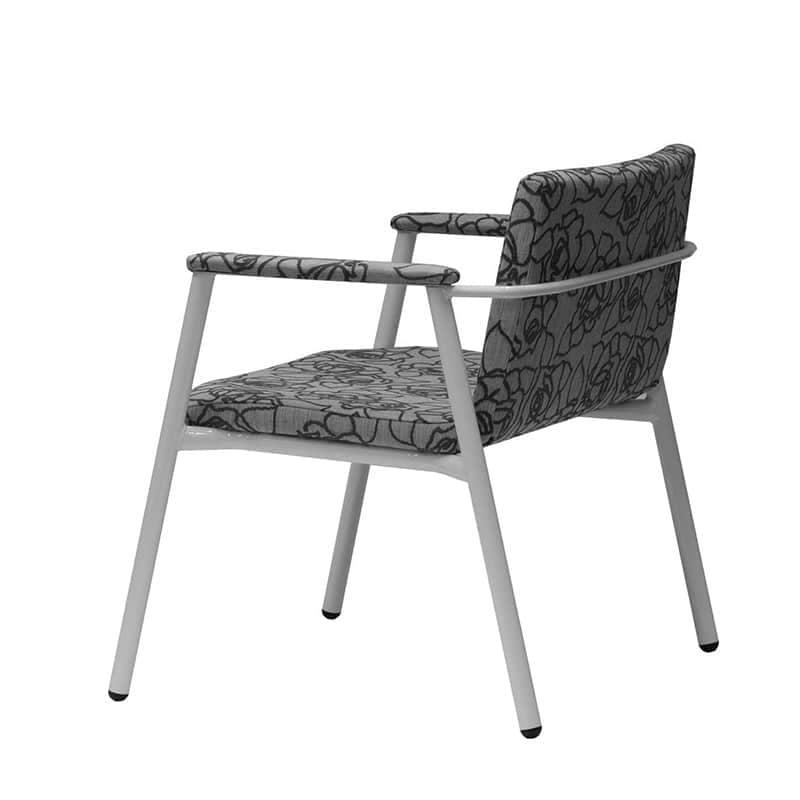 image of grey corvi bariatric chair with arms back