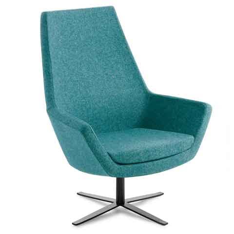 image of blue eden four star swivel chair for offices