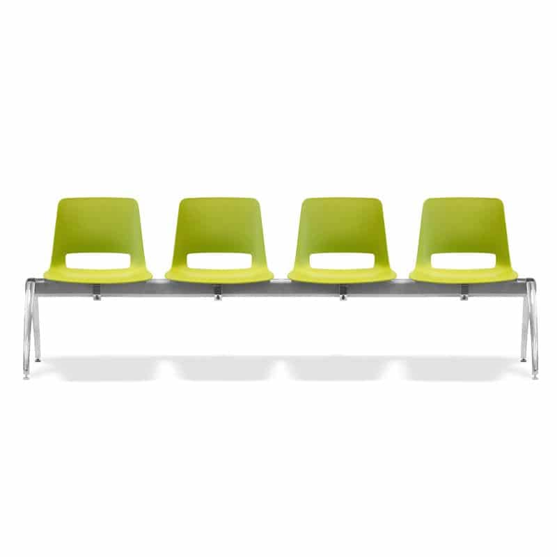 image of green unicore four seater beam chair