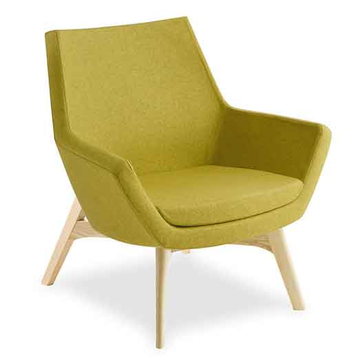 image of mustard eden four leg timber chair for offices