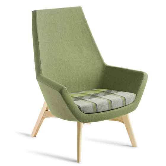 image of green eden four leg timber chair for offices
