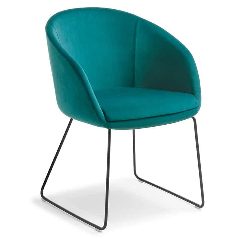 image of teal camilla sled chair for offices