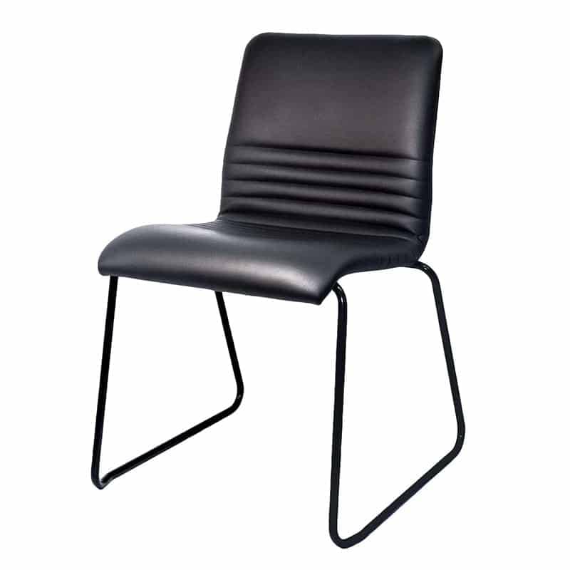 image of black corvi sled chair for offices