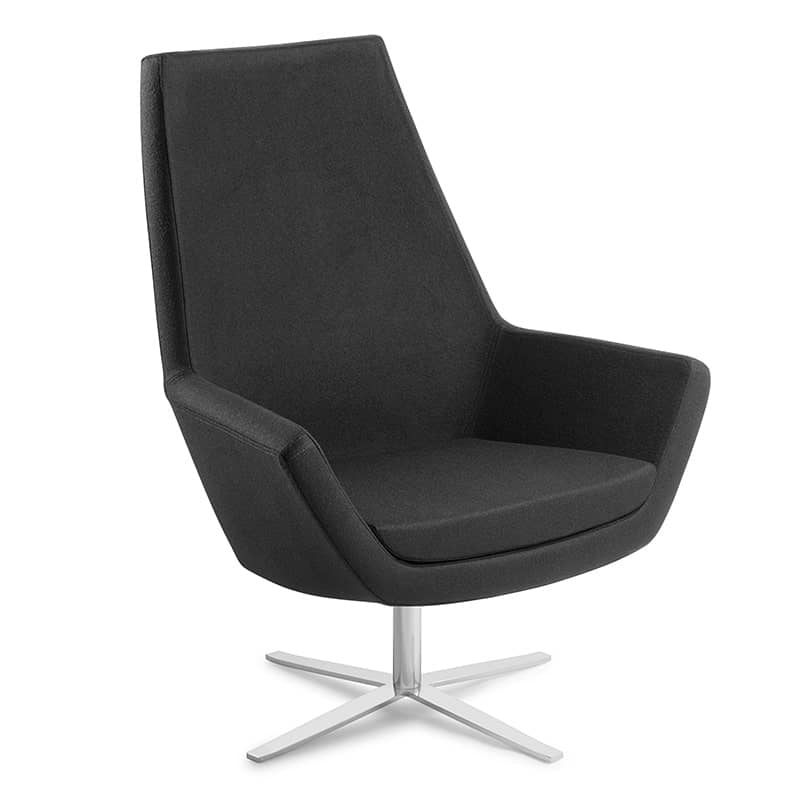 image of black eden four star swivel chair for offices