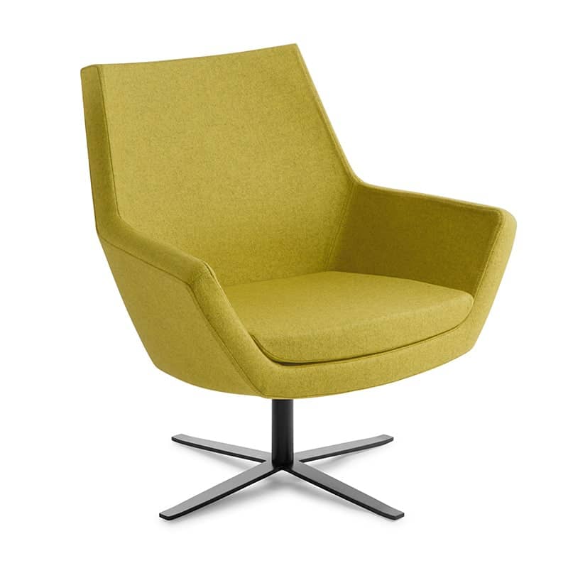 image of yellow eden four star swivel chair for offices
