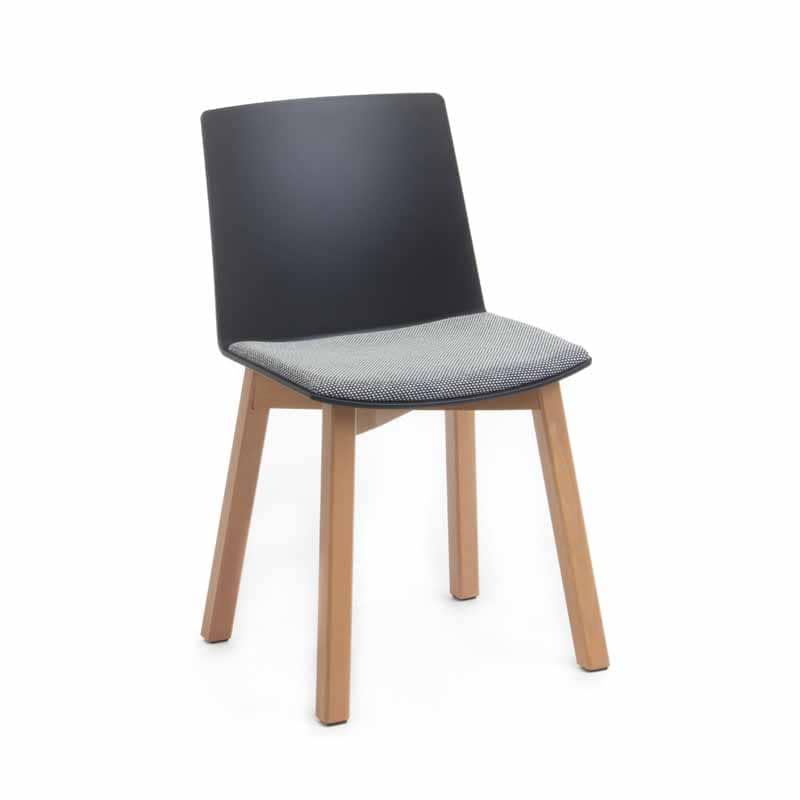 image of black timber jump chair with seatpad