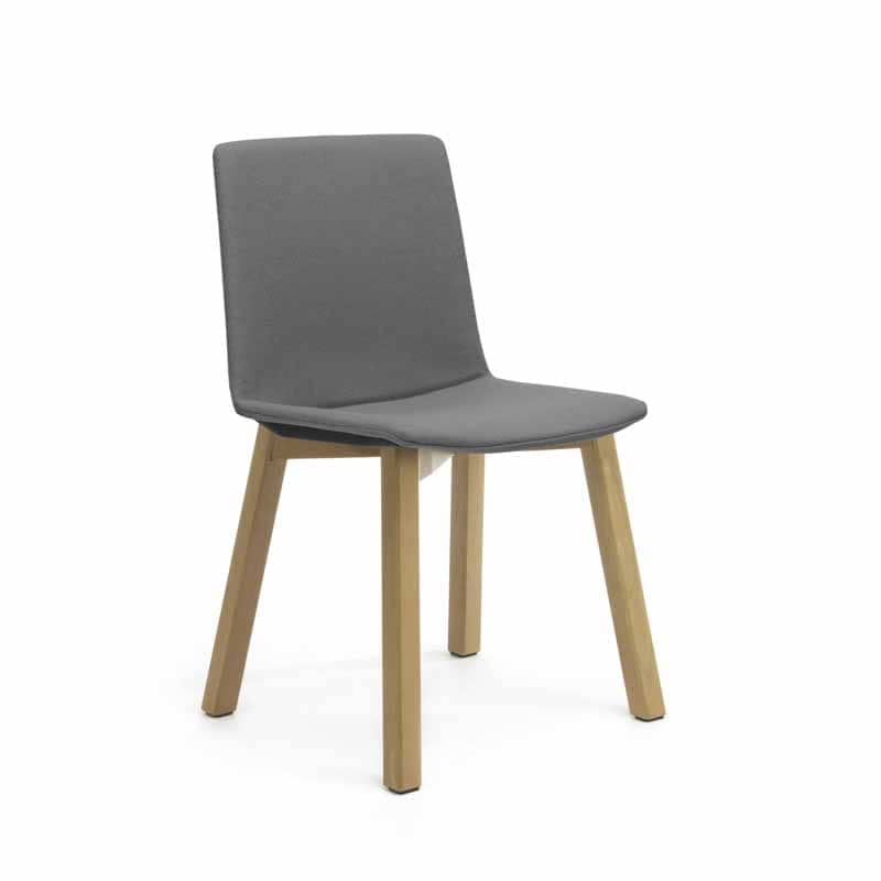 image of timber four leg jump chair upholstered