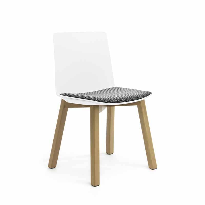 image of timber four leg jump chair with seatpad