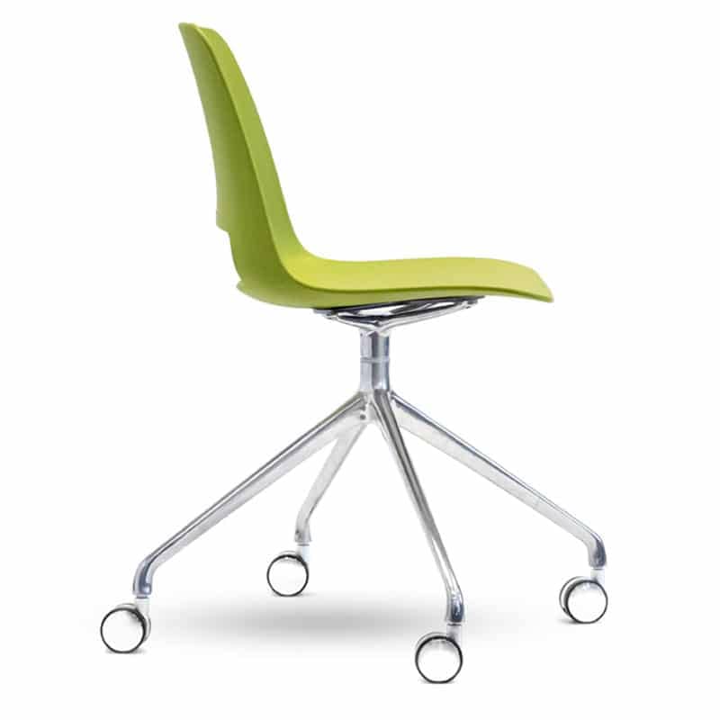 image of green unicore swivel chair sideview